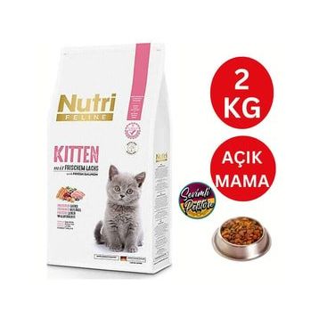 Nutri Feline 2 kg Glutensiz Somonlu Dusuk Tahilli Acik Yavru Kedi Mamasi
