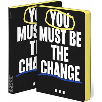 Nuuna Gri Be The Change A5 Premium Kağıt 256 Sayfa Noktalı Deri Defter