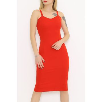 Nylia 581812.1592 Kırmızı Kalem Elbise