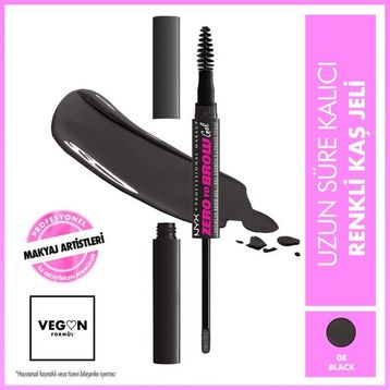 Nyx Professional Makeup Black Zero To Brow Uzun Süre Kalıcı Kaş Jeli
