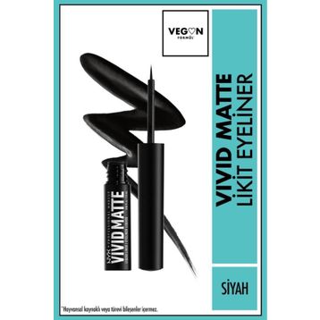 Nyx Professional Makeup Vivid Matte Siyah Likit Eyeliner