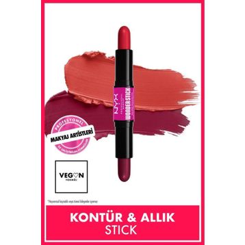 Nyx Professional Makeup Wonder Stick Çift Taraflı Stick Bright Amber and Fuschia Krem Allık