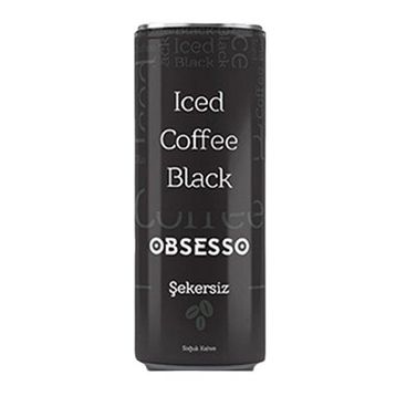 Obsesso Iced Black Şekersiz 250 ml Kahve (12 adet)