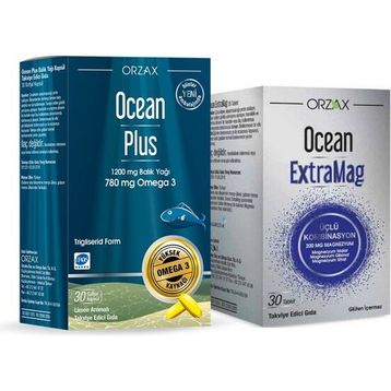 Ocean Extramag 30 Tablet + Ocean Plus 1200 mg 30 Kapsül Balık Yağı