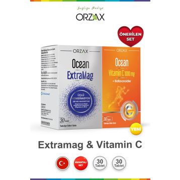 Ocean Extramag 30 Tablet + Ocean Vitamin C 1000 mg 30 Tablet