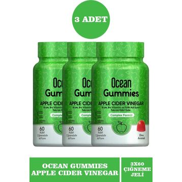 Ocean Gummies Apple Cider Vinegar 3x60 Çiğnenebilir Jel Form