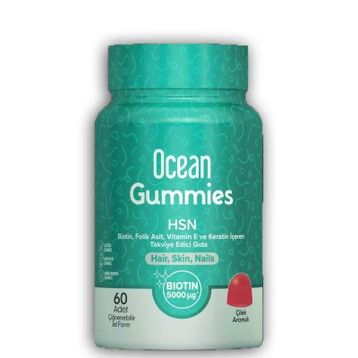 Ocean Gummies HSN Çilek Aromalı 60 Çiğnenebilir Tablet