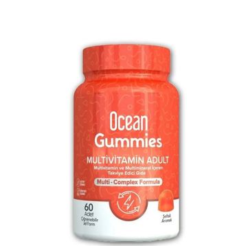 Ocean Gummies Multivitamin Adult Şeftali Aromalı 60 Çiğnenebilir Tablet