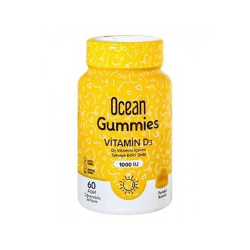 Ocean Gummies Vitamin D3 1000 IU 60 Çiğnenebilir Jel Form
