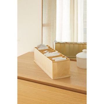 Ocean Home Textile 11x41.5x12 cm 10 Bölmeli Bej Balıksırtı Çekmece Düzenleyici