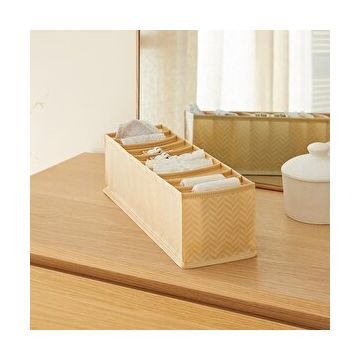 Ocean Home Textile 11x41.5x12 cm 10 Bölmeli Bej Balıksırtı Çekmece Düzenleyici