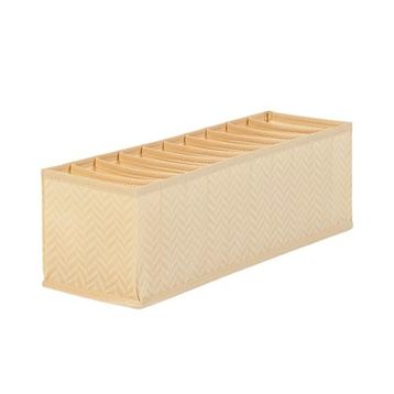 Ocean Home Textile 11x41.5x12 cm 10 Bölmeli Bej Balıksırtı Çekmece Düzenleyici