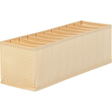 Ocean Home Textile 11x41.5x12 cm 10 Bölmeli Bej Balıksırtı Çekmece Düzenleyici