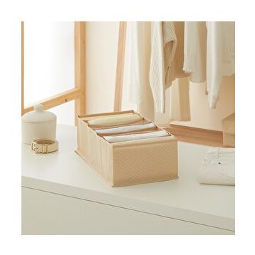 Ocean Home Textile 22x41.5x12 cm 7 Bölmeli Bej Balıksırtı Çekmece Düzenleyici