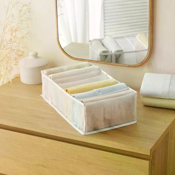 Ocean Home Textile 22x41.5x12 cm 7 Bölmeli Beyaz Renk File Çekmece Düzenleyici