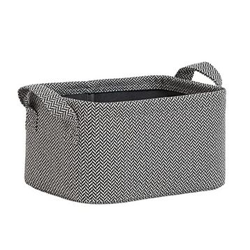 Ocean Home Textile 24x17x12 cm Antrasit Renk Dokulu Kumaş Sepet