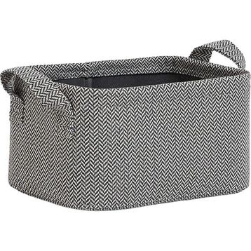 Ocean Home Textile 24x17x12 cm Antrasit Renk Dokulu Kumaş Sepet