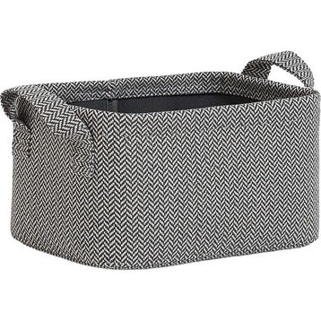 Ocean Home Textile 24x17x12 cm Antrasit Renk Dokulu Kumaş Sepet