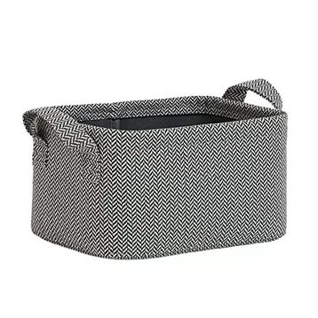 Ocean Home Textile 24x17x12 cm Antrasit Renk Dokulu Kumaş Sepet