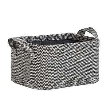 Ocean Home Textile 24x17x12 cm Antrasit Renk Dokulu Kumaş Sepet