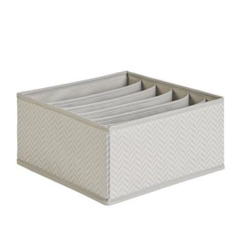 Ocean Home Textile 28x28x13 cm 6 Bölmeli Gri Balıksırtı Çekmece İçi Düzenleyici Kutu