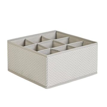 Ocean Home Textile 28x28x13 cm 9 Bölmeli Petek Gri Balıksırtı Çekmece İçi Düzenleyici Kutu