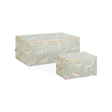 Ocean Home Textile 30x22x18 / 52x28x21 cm 2'li Çocuk Odası Dinozor Hurç Set