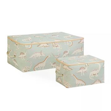 Ocean Home Textile 30x22x18 / 52x28x21 cm 2'li Çocuk Odası Dinozor Hurç Set