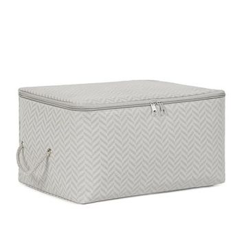 Ocean Home Textile 30x22x18 cm Küçük Boy Gri Balıksırtı Hurç