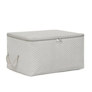 Ocean Home Textile 30x22x18 cm Küçük Boy Gri Balıksırtı Hurç