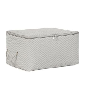 Ocean Home Textile 30x22x18 cm Küçük Boy Gri Balıksırtı Hurç