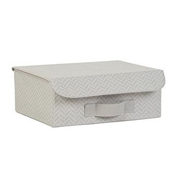 Ocean Home Textile 30x23x11 cm Çekmece İçi Gri Balıksırtı Kapaklı Kutu
