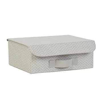 Ocean Home Textile 30x23x11 cm Çekmece İçi Gri Balıksırtı Kapaklı Kutu