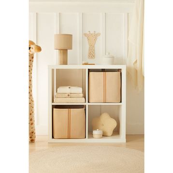 Ocean Home Textile 30x30x30 cm 2'li Çocuk Odası Jüt Keten Kumaş Sepet Set