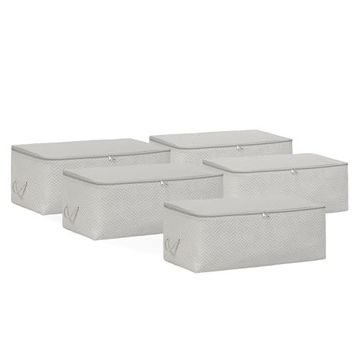 Ocean Home Textile 52x28x21 cm 5'li Orta Boy Gri Balıksırtı Hurç Set