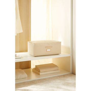 Ocean Home Textile 52x28x21 cm Orta Boy Bej Balıksırtı Hurç
