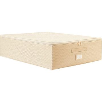 Ocean Home Textile 55x70x18 cm Büyük Boy Bej Balıksırtı Destekli Kutu Hurç