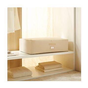 Ocean Home Textile 74x46x22 cm Mega Boy Bej Balıksırtı Baza Altı Hurç