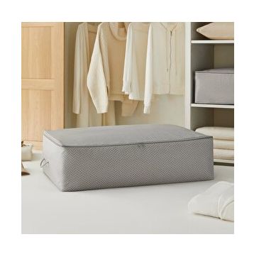 Ocean Home Textile 74x46x22 cm Mega Boy Gri Balıksırtı Baza Altı Hurç