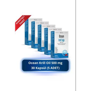 Ocean Krill Oil Omega-3 500 mg 5x30 Kapsül Balık Yağı
