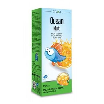Ocean Multi Omega 3 Ballı Portakal Aromalı 3x150 ml Balık Yağı