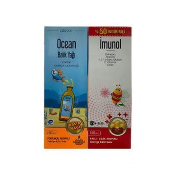 Ocean Omega 3 Portakal Aromalı 150 ml Balık Yağı + Imunol 150 ml Sıvı