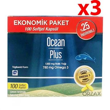 Ocean Plus Omega 3 3x100 Kapsül Balık Yağı