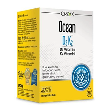 Ocean Vitamin D3 K2 4x20 ml Damla