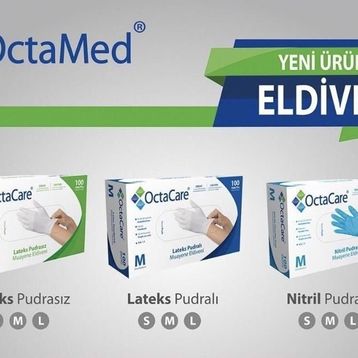 OctaCare Medium 100'lü Lateks Pudralı Muayene Eldiveni