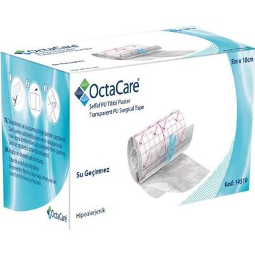 OctaCare Şeffaf PU 5 m x 10 cm Tıbbi Su Geçirmez Flaster