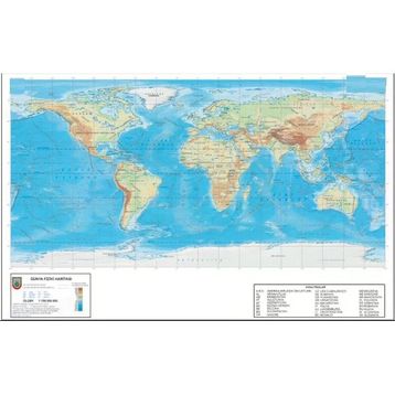 Odak 35x50 Dünya Siyasi Fiziki Haritası