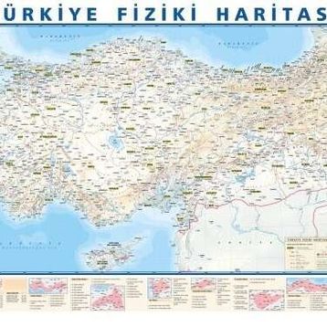 Odak 50x70 Türkiye Siyasi ve Fiziki Haritası
