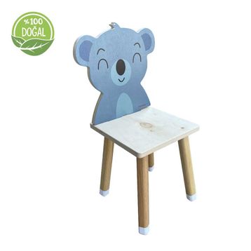Odun Concept Koalalı Doğal Ahşap Çocuk Aktivite Sandalyesi