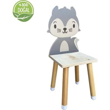 Odun Concept Sincaplı Doğal Ahşap Çocuk Aktivite Sandalyesi